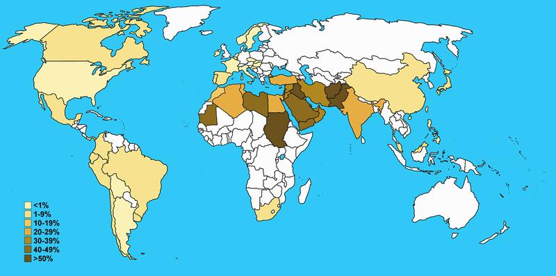 Global consanguinity map