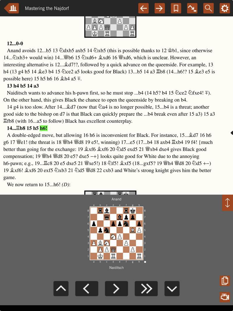 Screenshot of a page of the  book on the Najdorf.