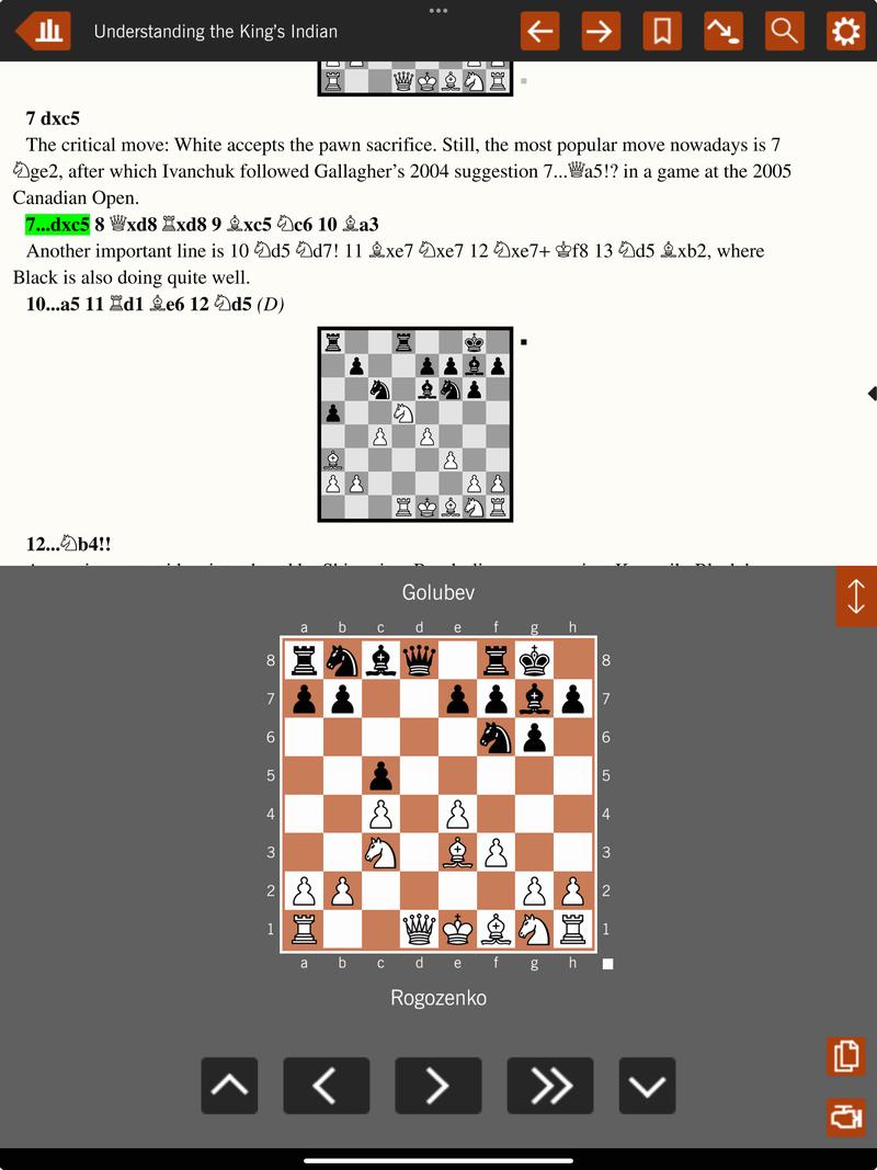 Screenshot of a page in the Kings Indian book.