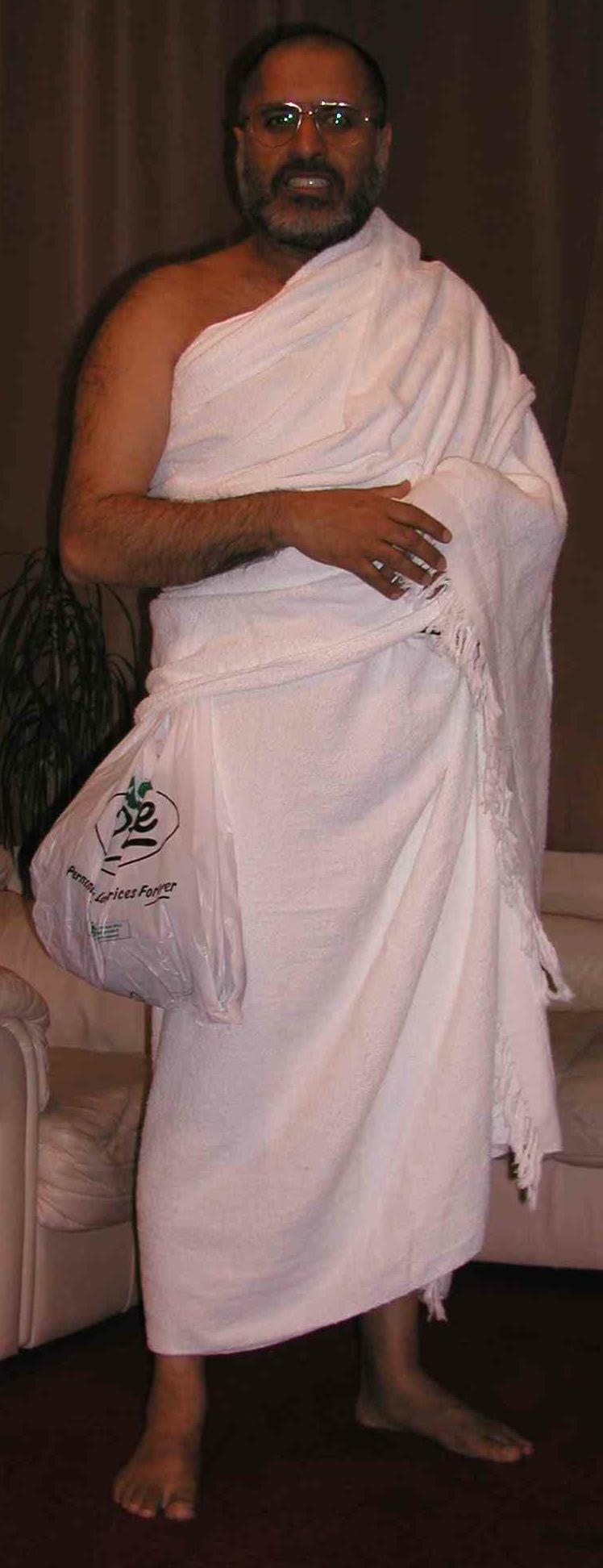 Mohammed Amin in pilgrim clothing